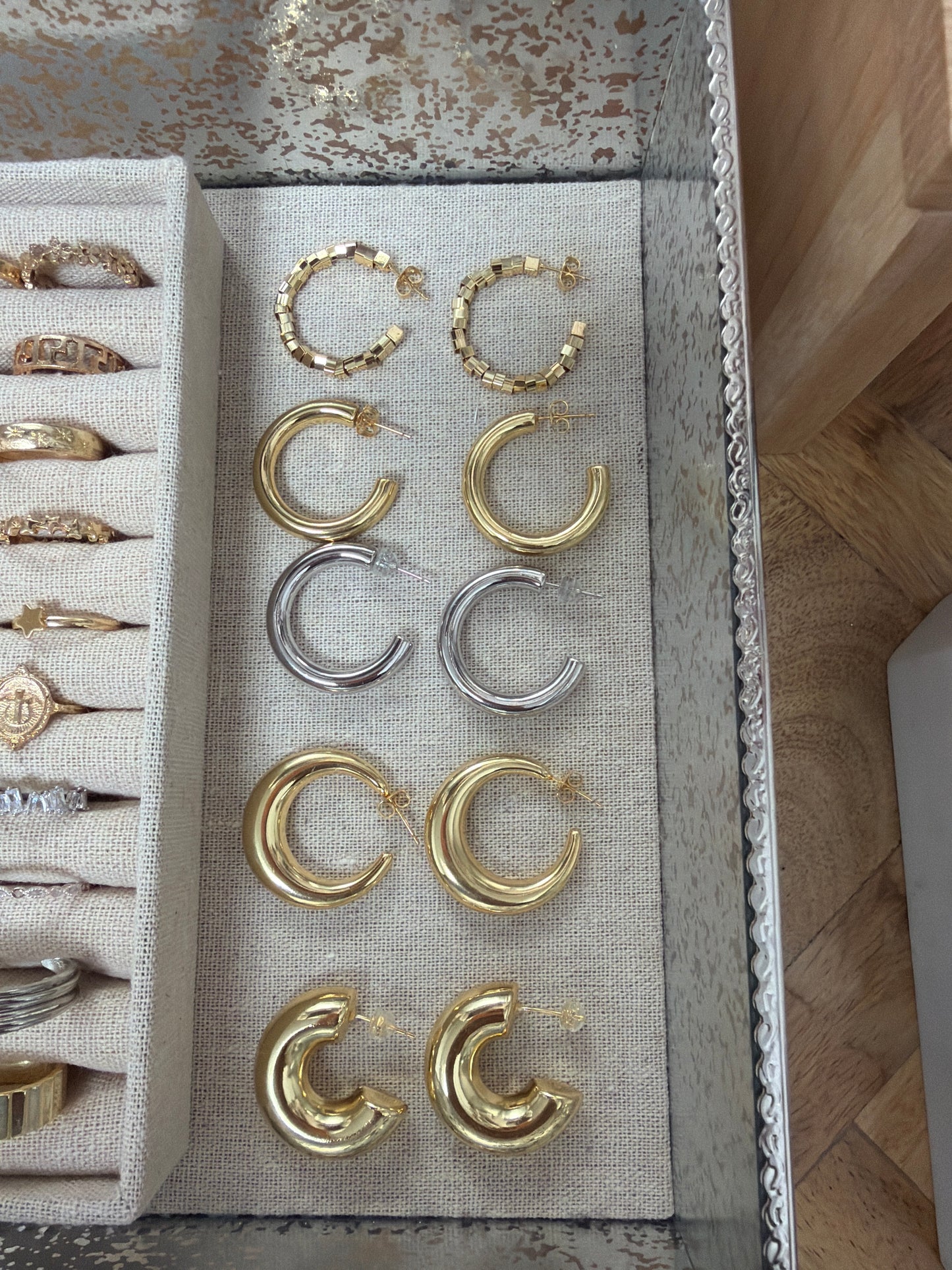 18k vermeil gold hoop earrings