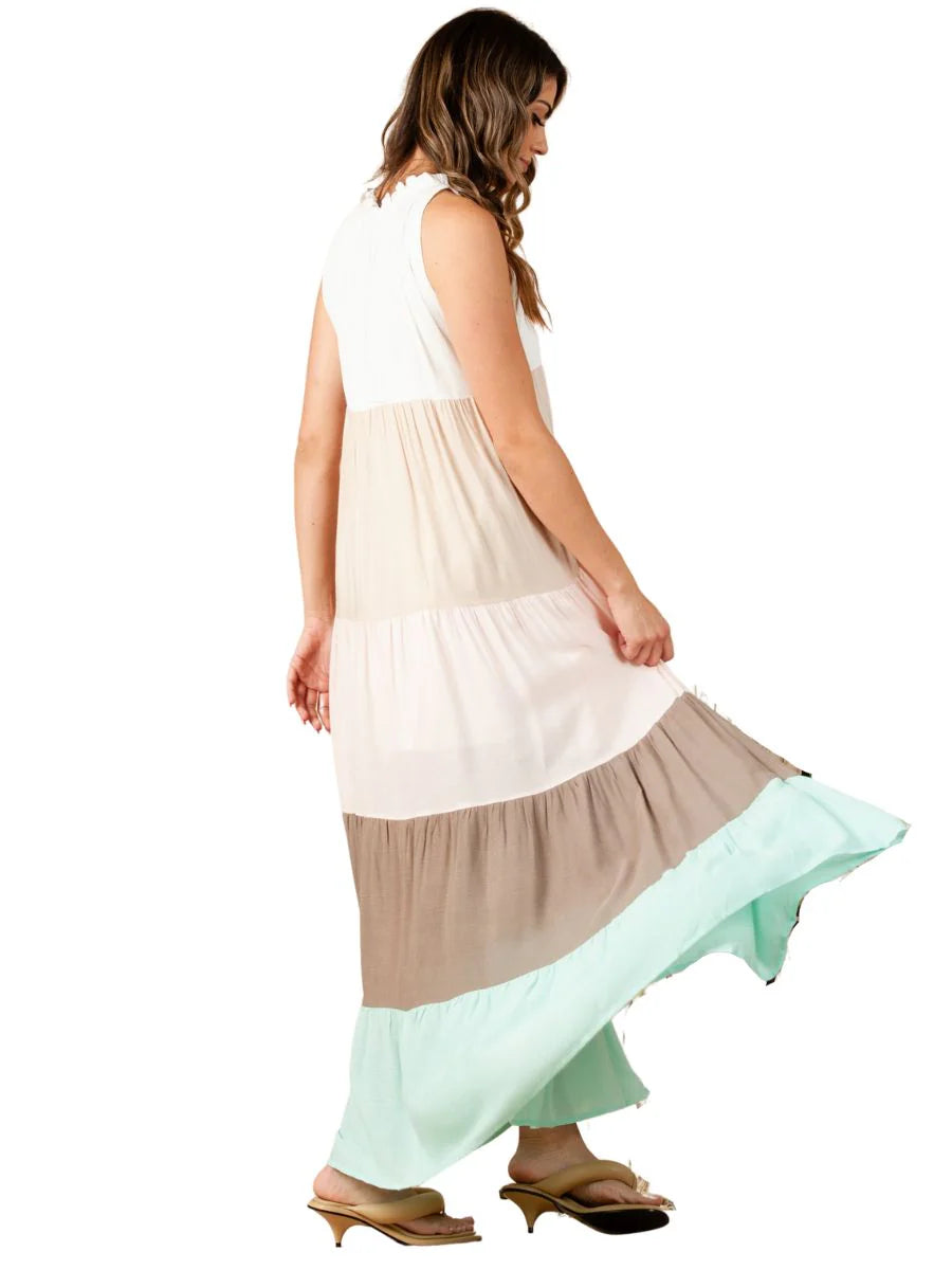 Women’s Color Block Maxi Dress