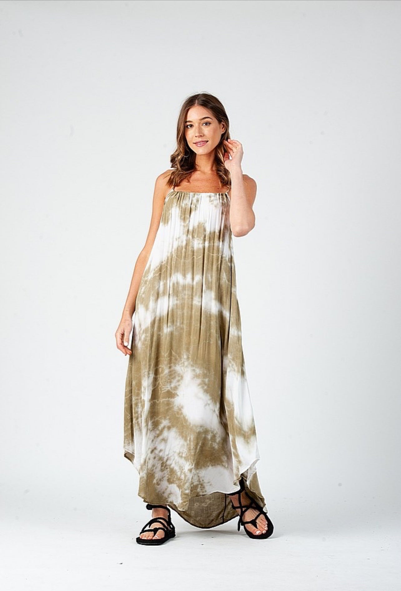 ladies tie dye dresses Shop | Women's Tie Dye Dress For Sale Color DARK NIGHT Boho Plus Size Maxi Dress MOUSYA Women Tie Dye Dress
