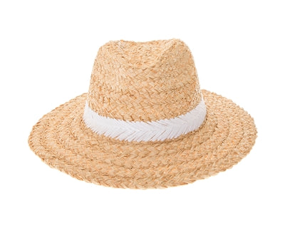 Raffia Panama with White Color Band Contrast
