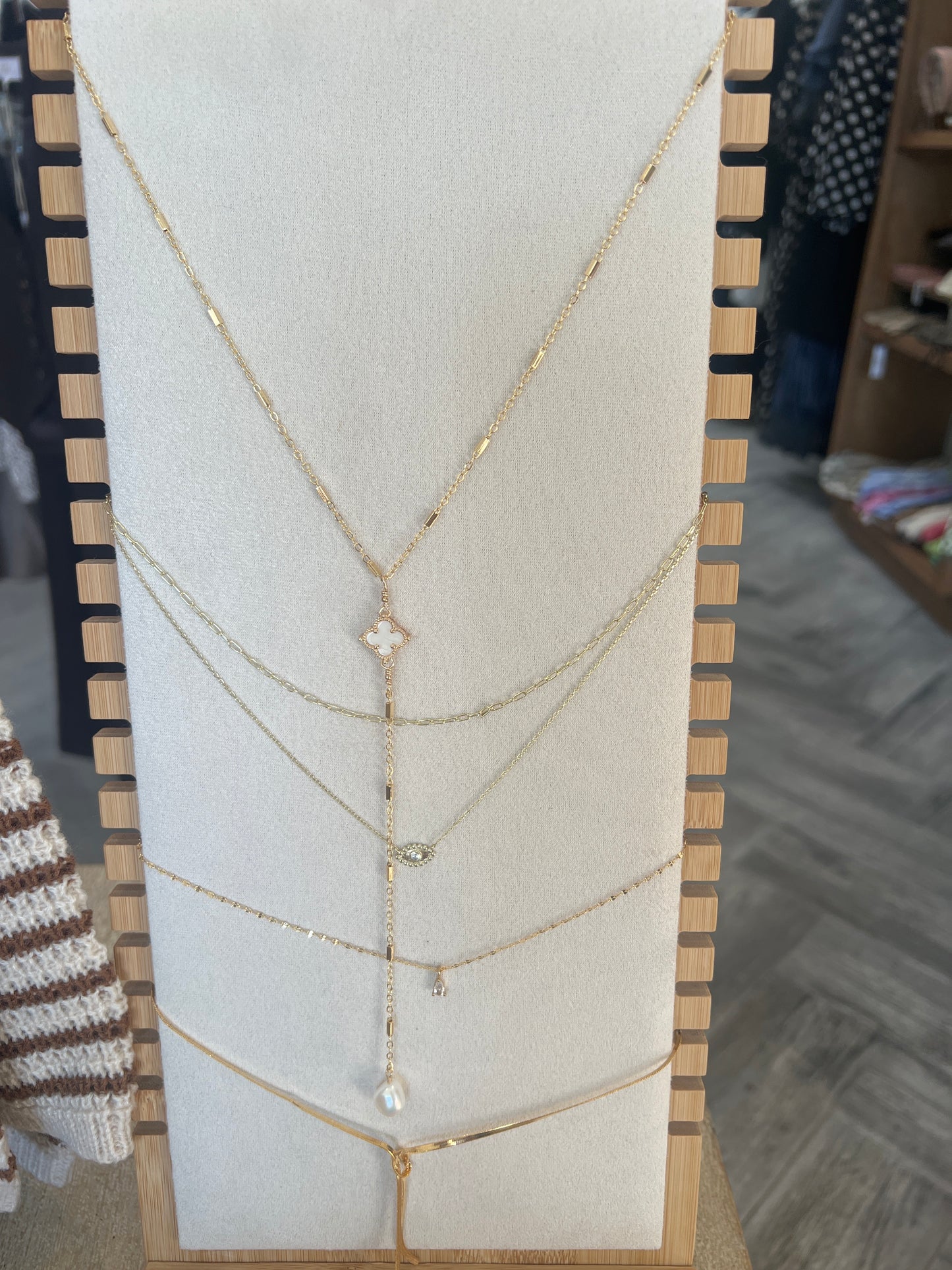 18K gold plated Clover Drop Necklaces