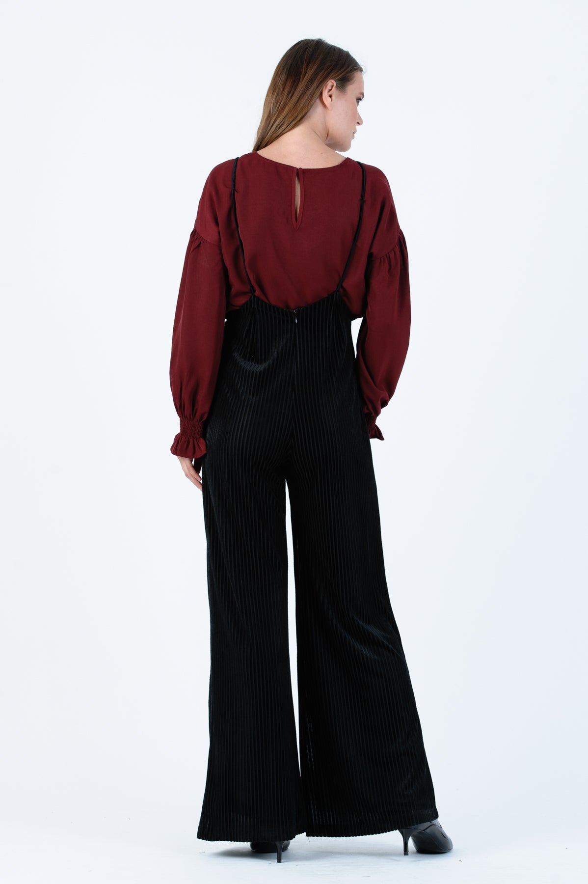 Women’s Wine Crew Neck Blouse