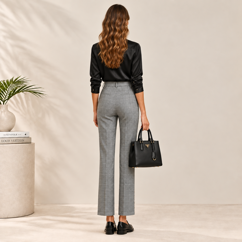 Women’s Plaid Crop Bootcut Pants