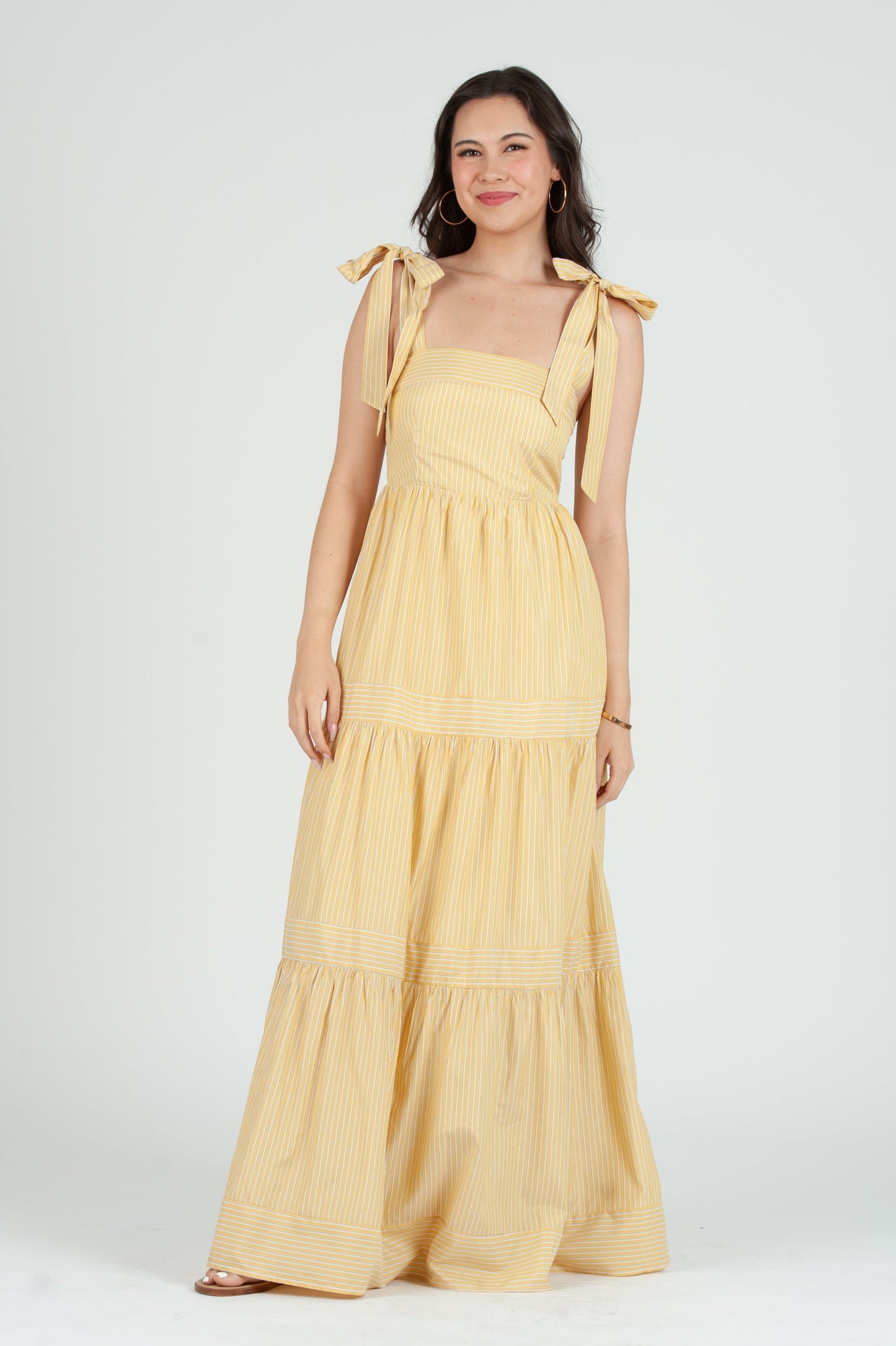 Women's Striped Maxi Tier Dress