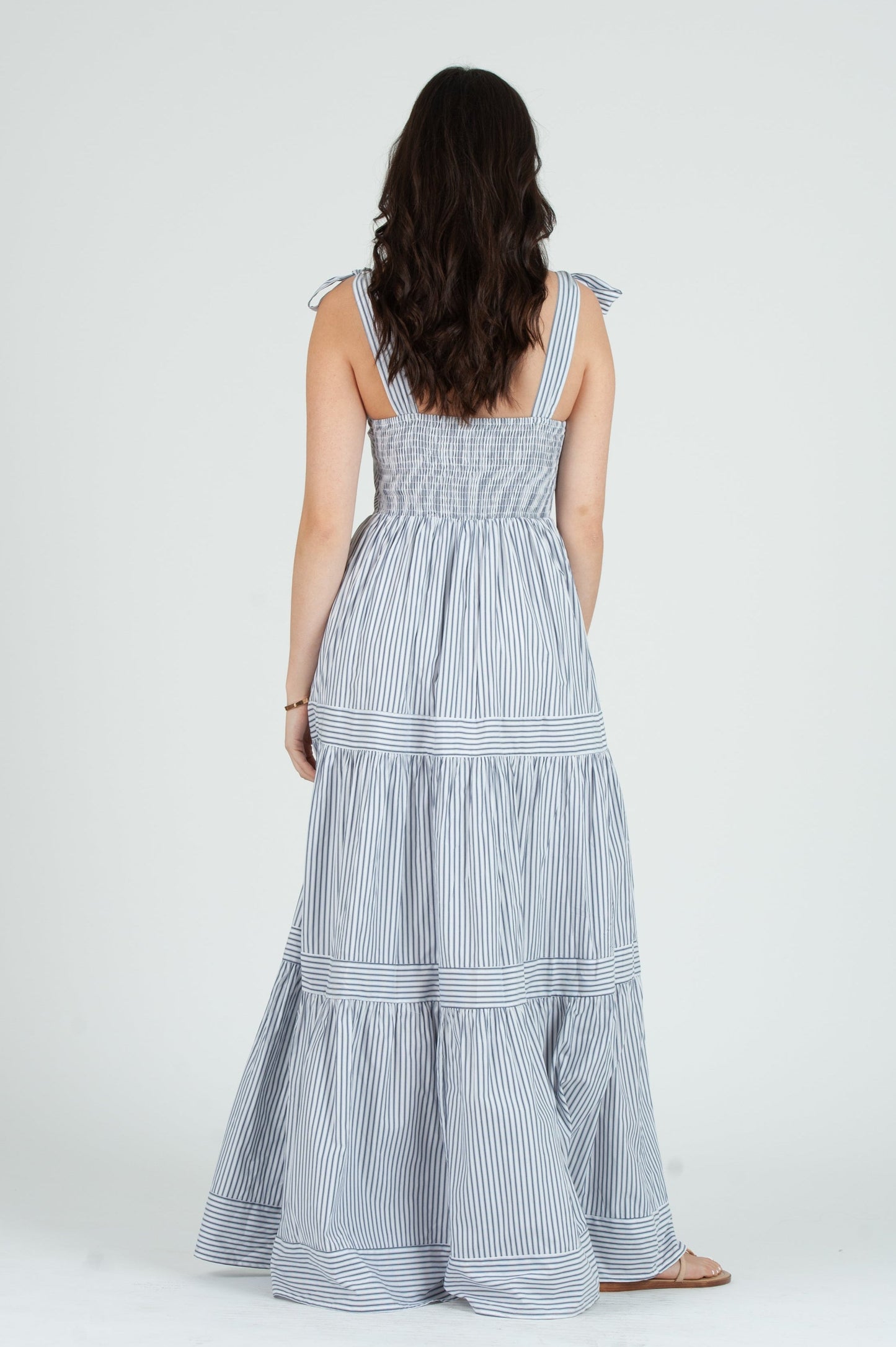 Women's Striped Maxi Tier Dress