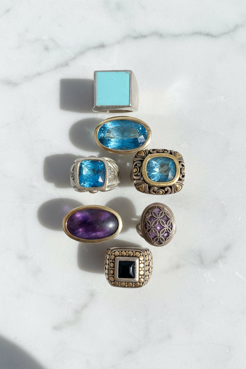 Vintage Silver and Gold Statement Rings