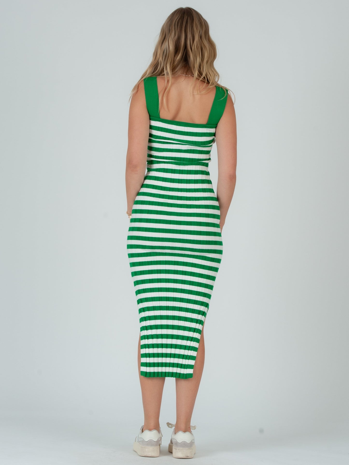 Women’s Striped Knit Tank Midi Dress