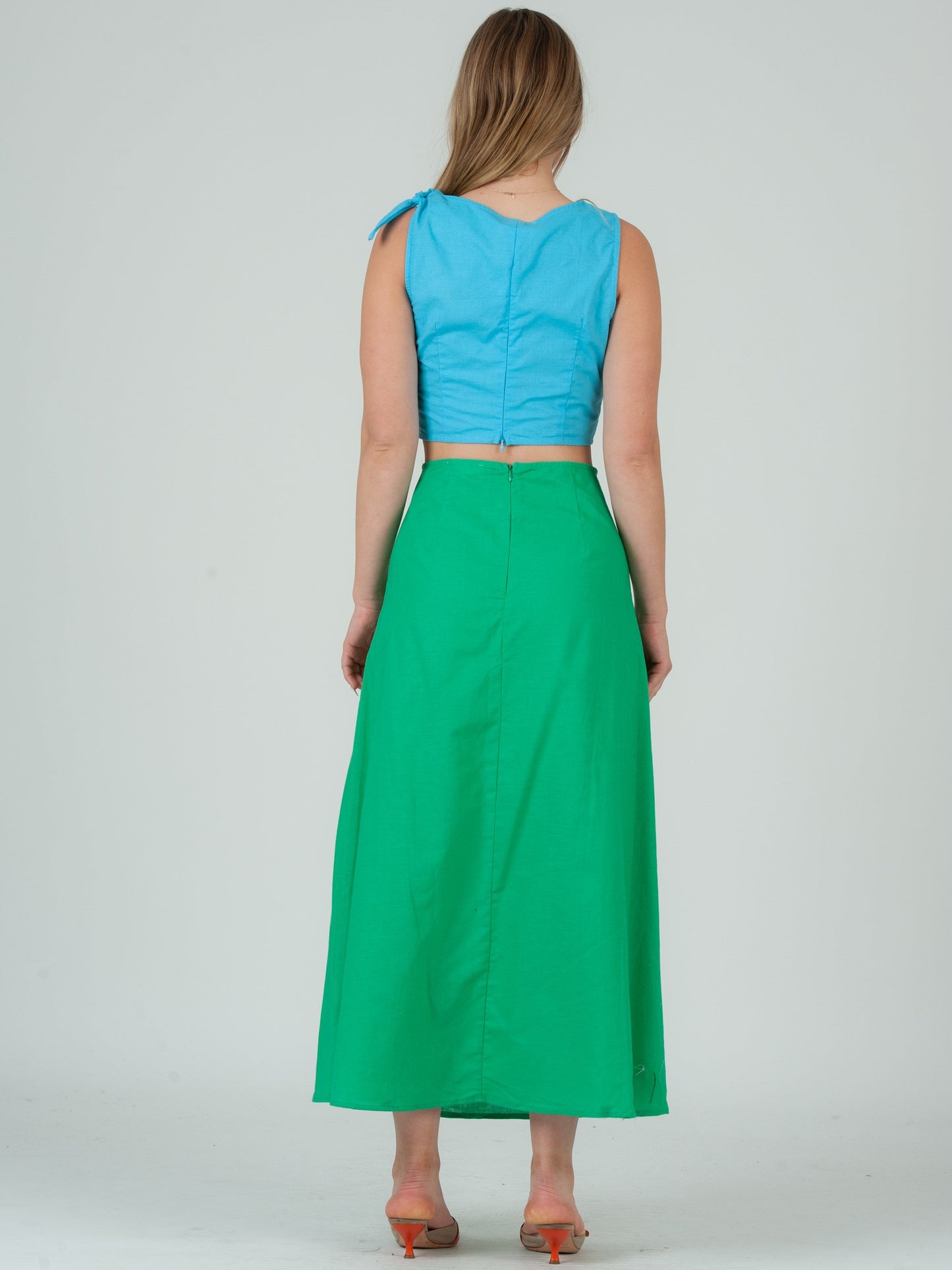 Women’s Linen Color Block Dress
