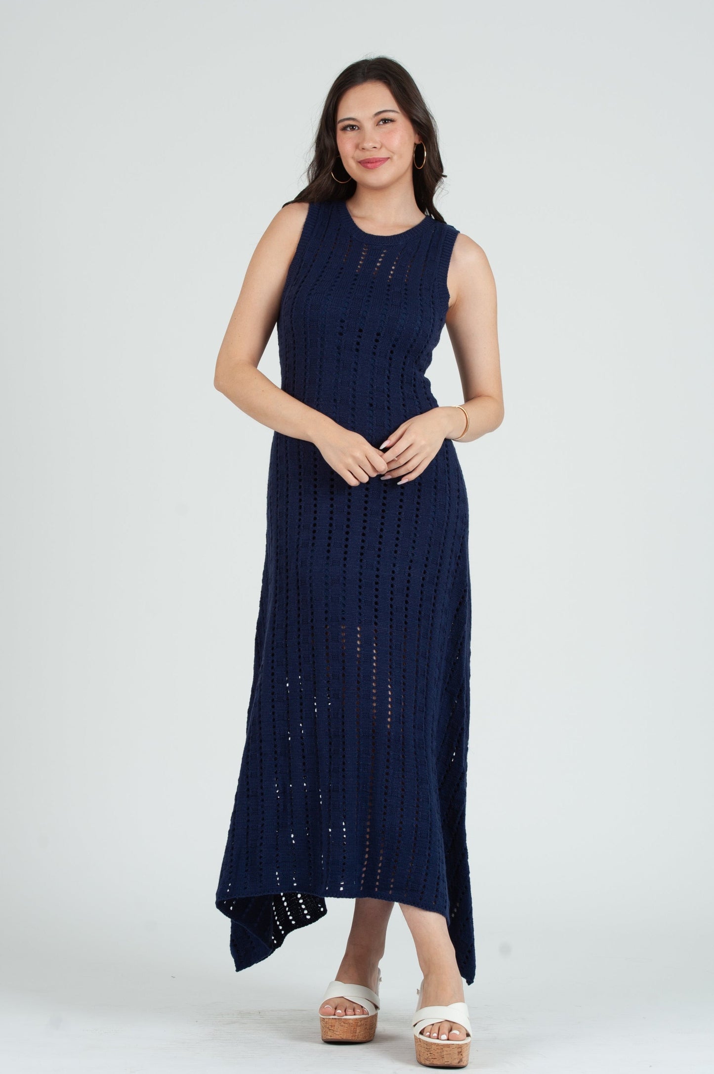Women’s Hanky Hem Maxi Crochet Dress