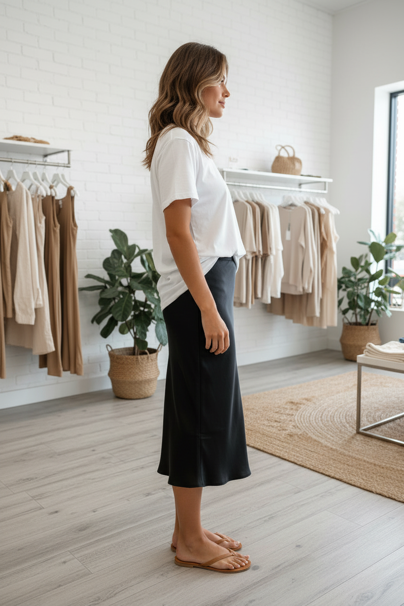 Women’s Satin Midi Skirt