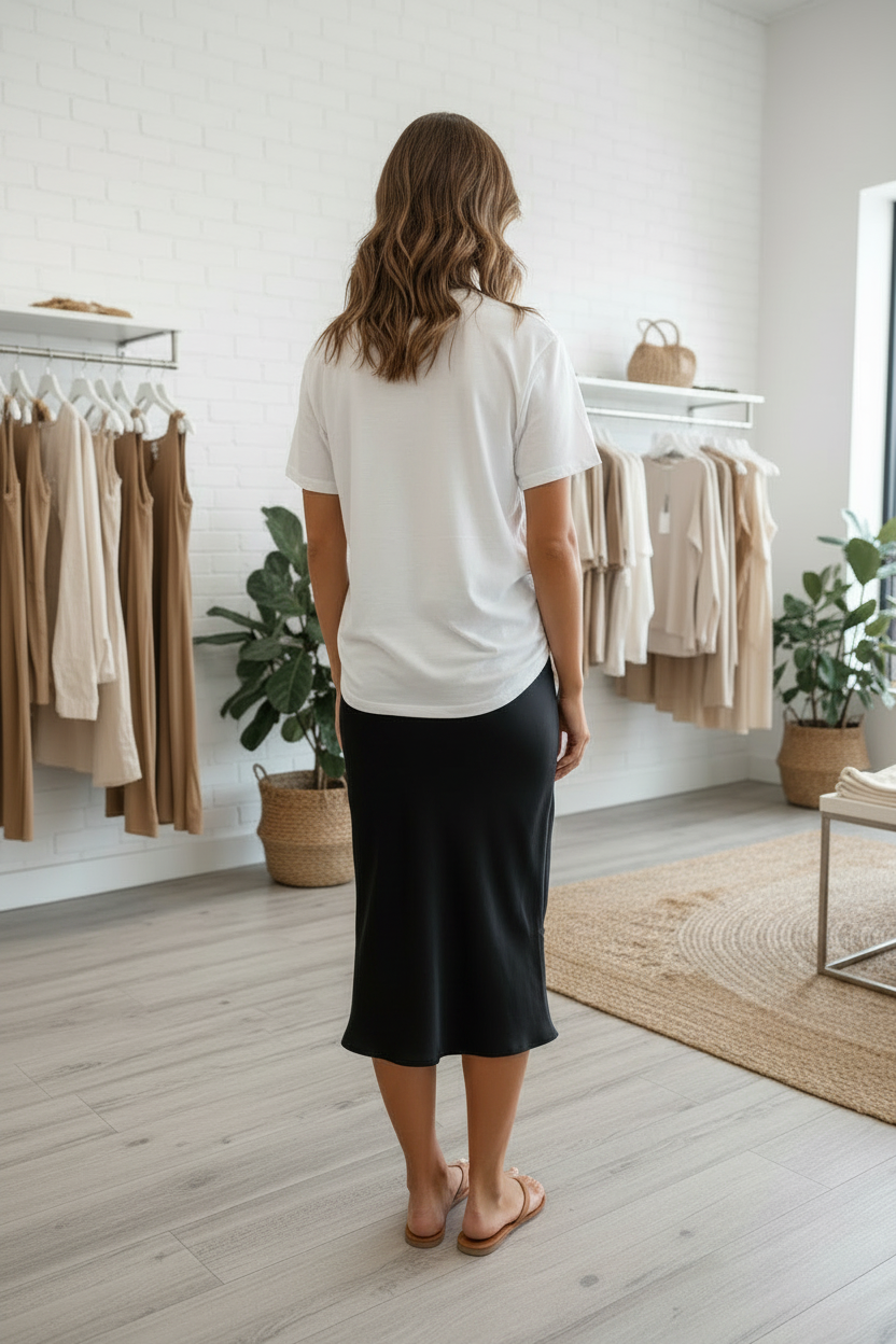Women’s Satin Midi Skirt