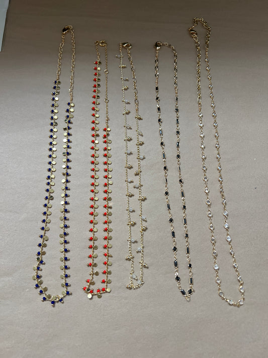 18k Gemstone charmed Necklaces