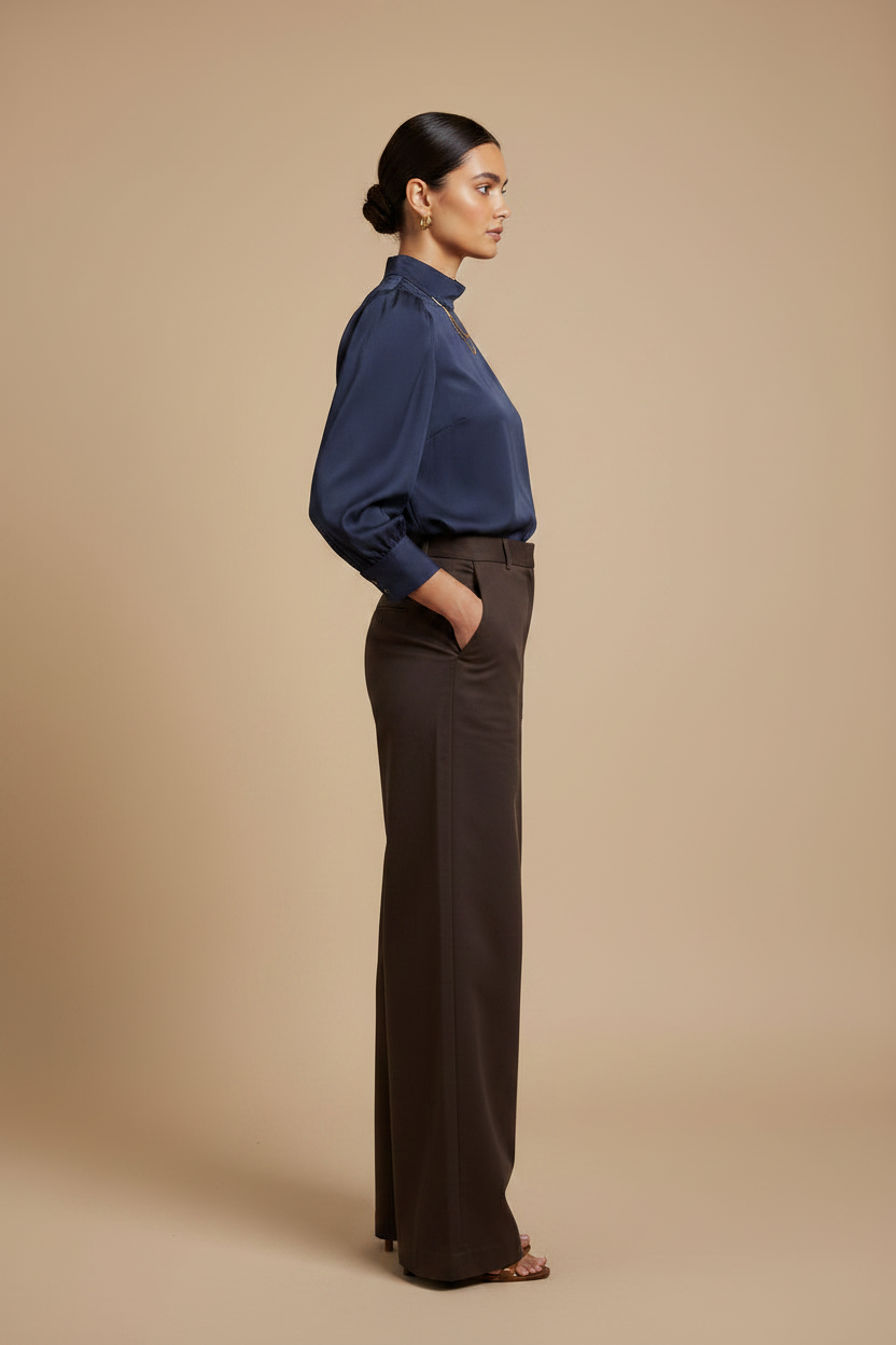 Women’s Mock Neck Tencel Blouse