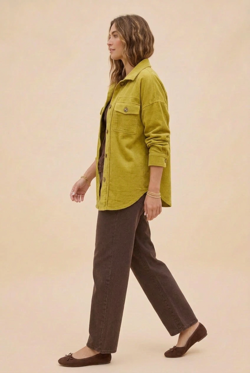 Women’s Fleece Shacket - Oversized Button-Front Shirt Jacket