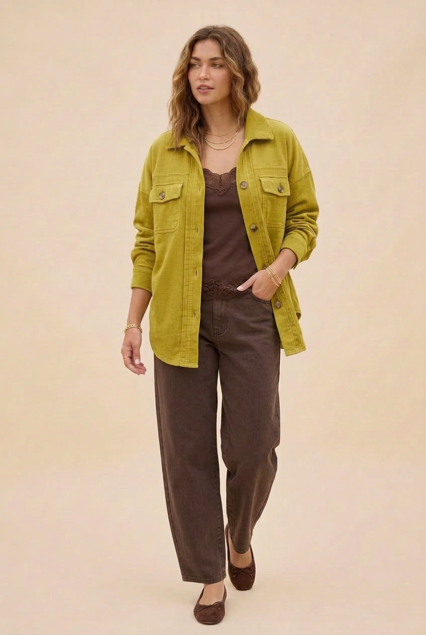 Women’s Fleece Shacket - Oversized Button-Front Shirt Jacket