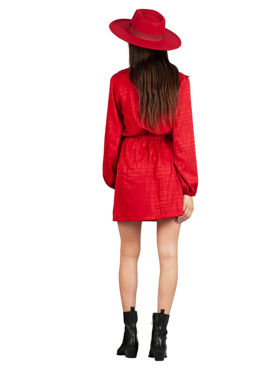 Women's Red Satin Wrap Dress