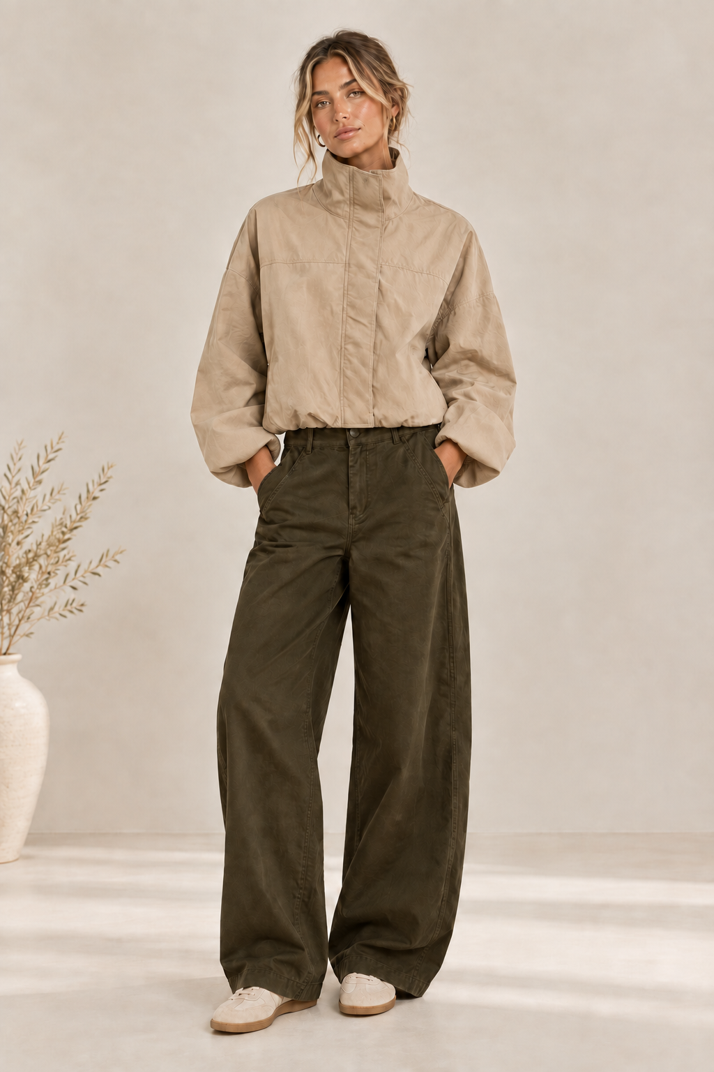 Women’s Cotton Wide Leg Relaxed Pants