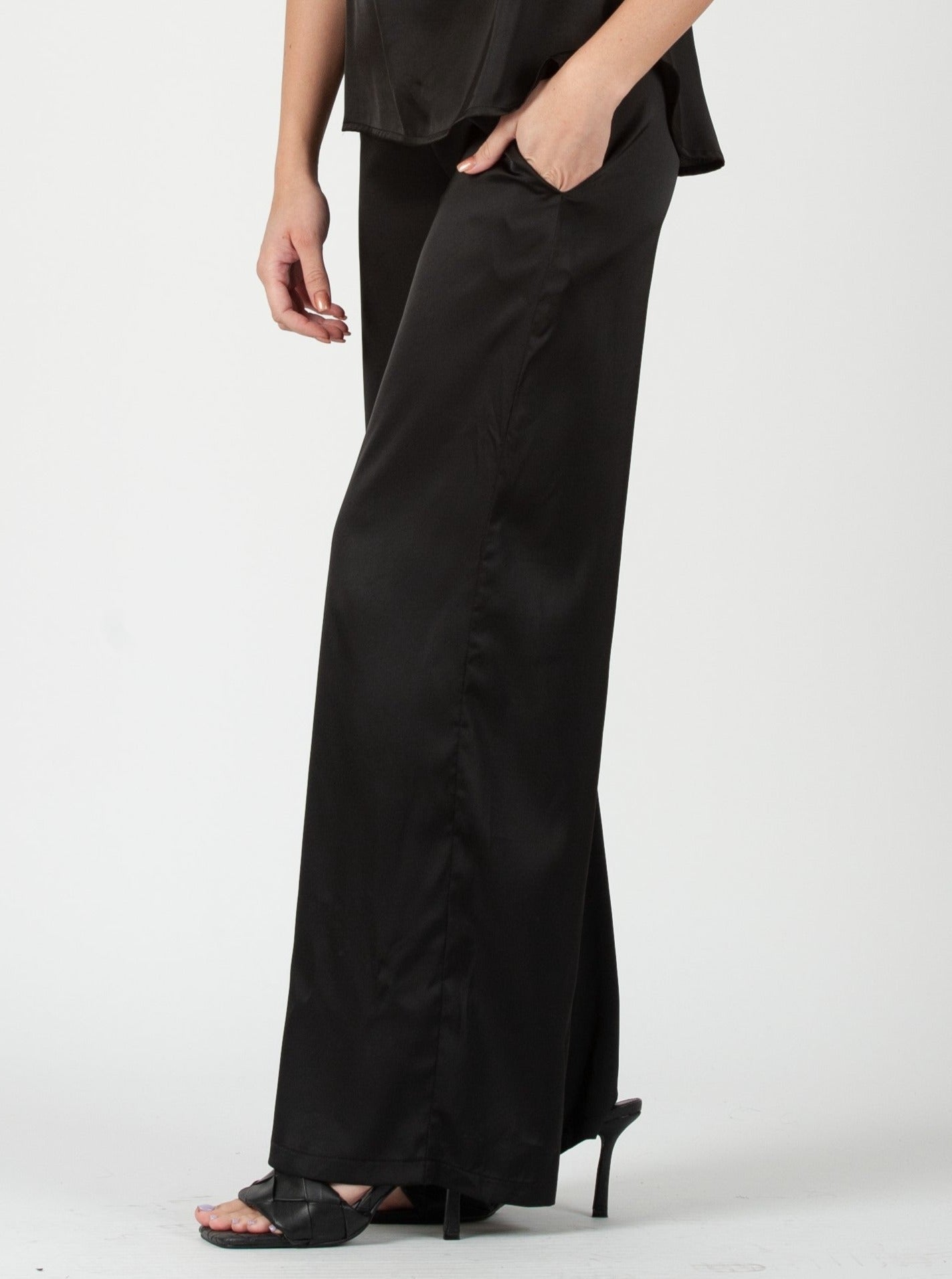 Women’s Black Satin Trouser