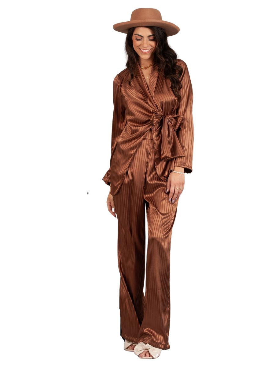Women’s satin tuxedo wrap soft jacket
