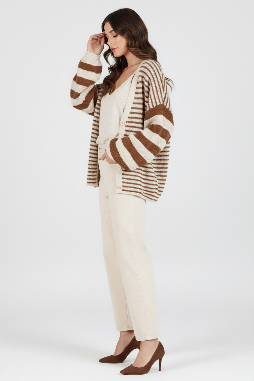 Women’s Striped Cardigan Sweater