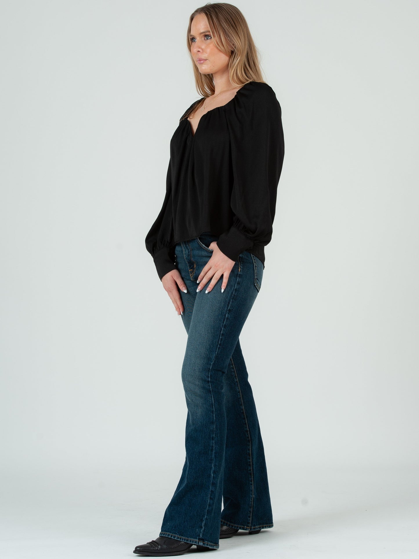 Women’s Satin Sweetheart Neckline Blouse