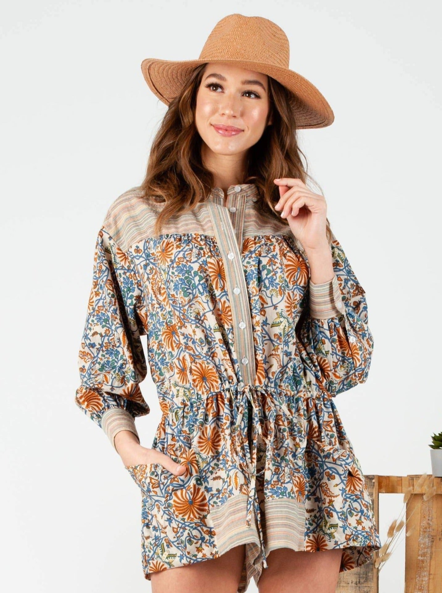 Women’s Paisley Print Mix Romper