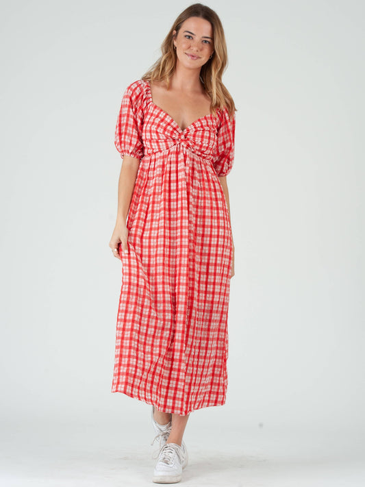RED GINGHAM DRESS