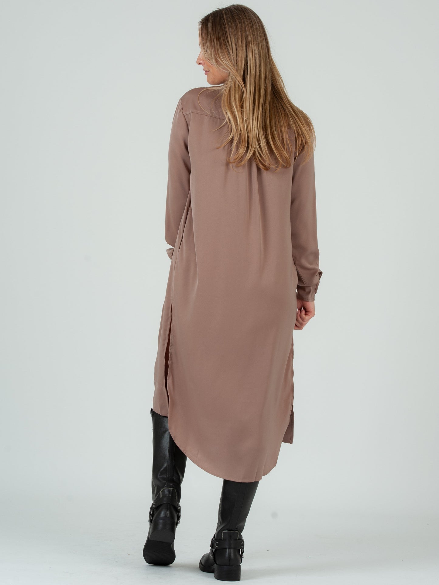 Women’s Brushed Satin Midi  Dress