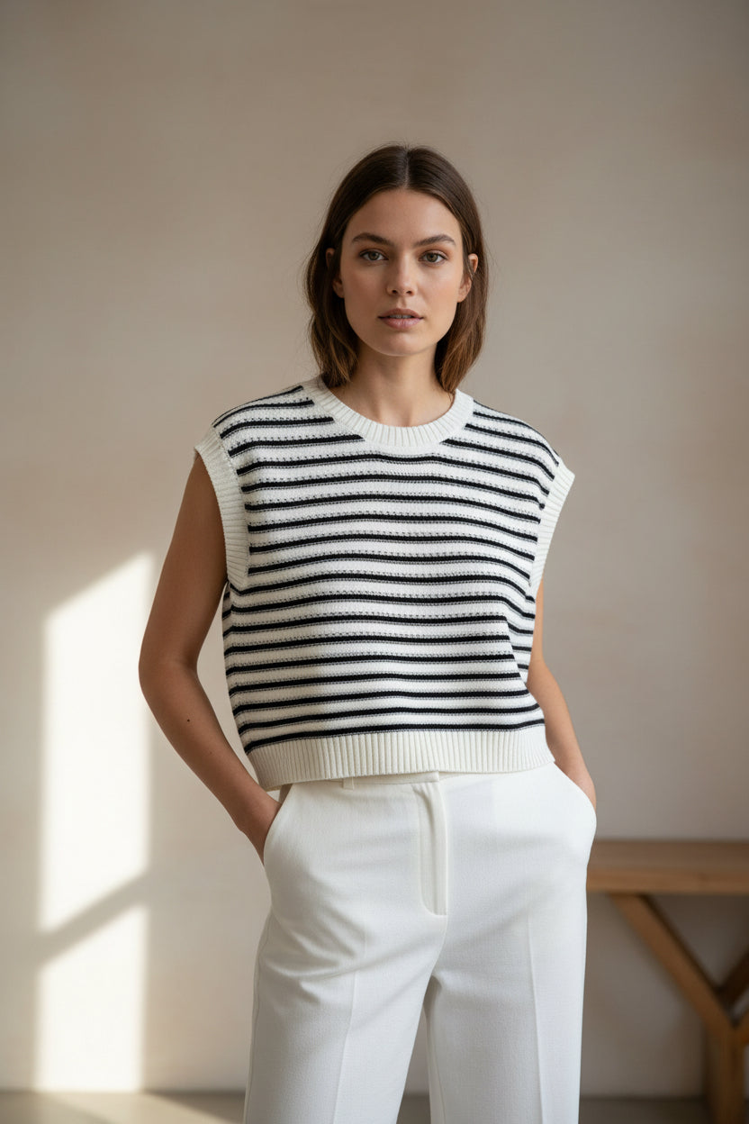 Women’s Striped Sweater Vest