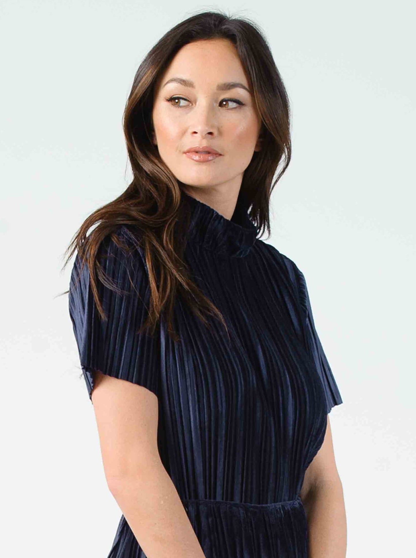 Women’s Velvet Mock Neck Blouse