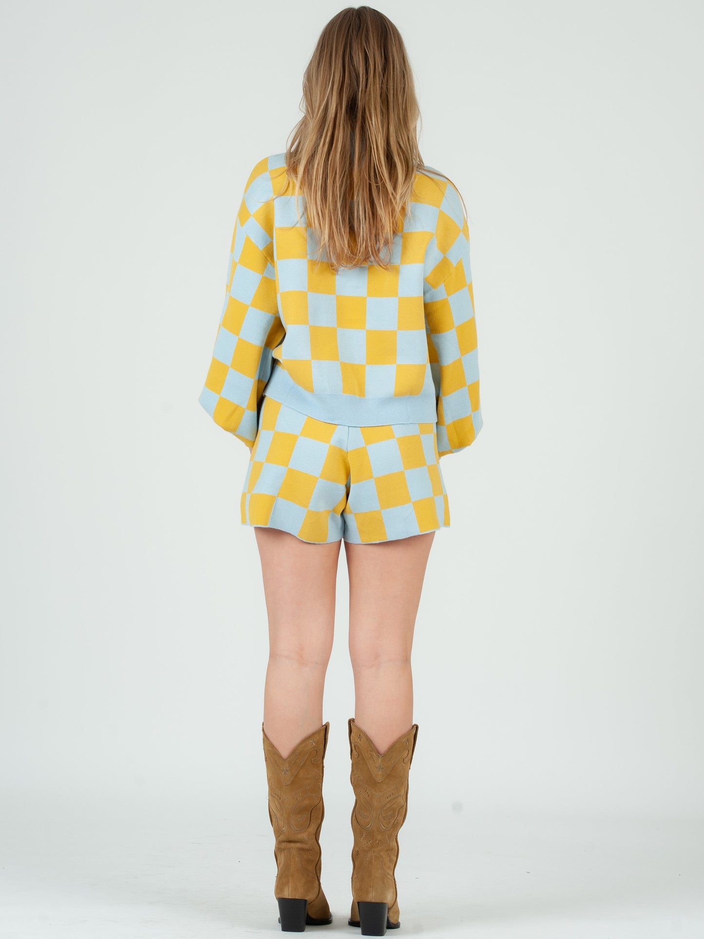 Women’s Checkered Sweater Shorts