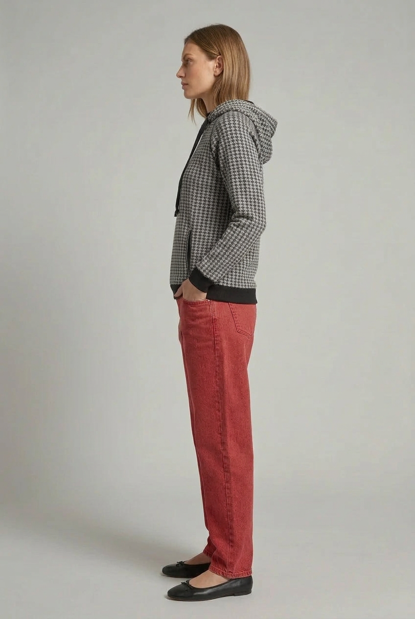 Women’s Houndstooth Hooded Sweatshirt