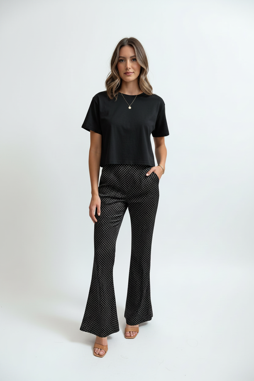 Women’s Satin Polka Dot Trousers
