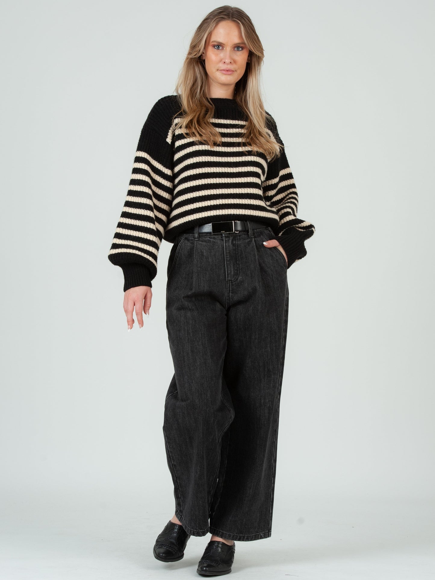 Women’s Striped Crew Neck Striped Sweater