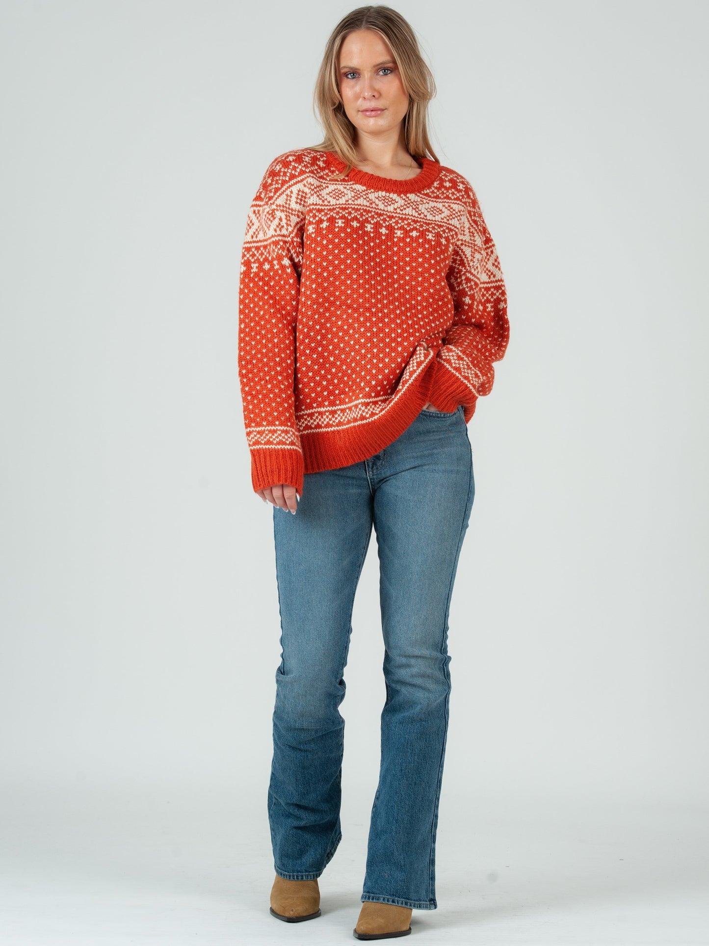 Women’s Faire Isle Intarsia Crew Neck Sweater