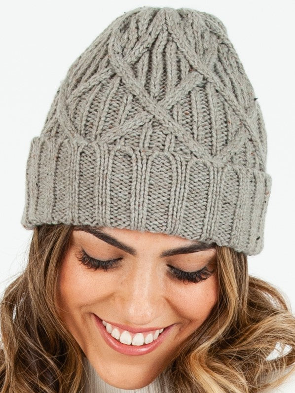 Women’s Cross Cable Knit Beanie