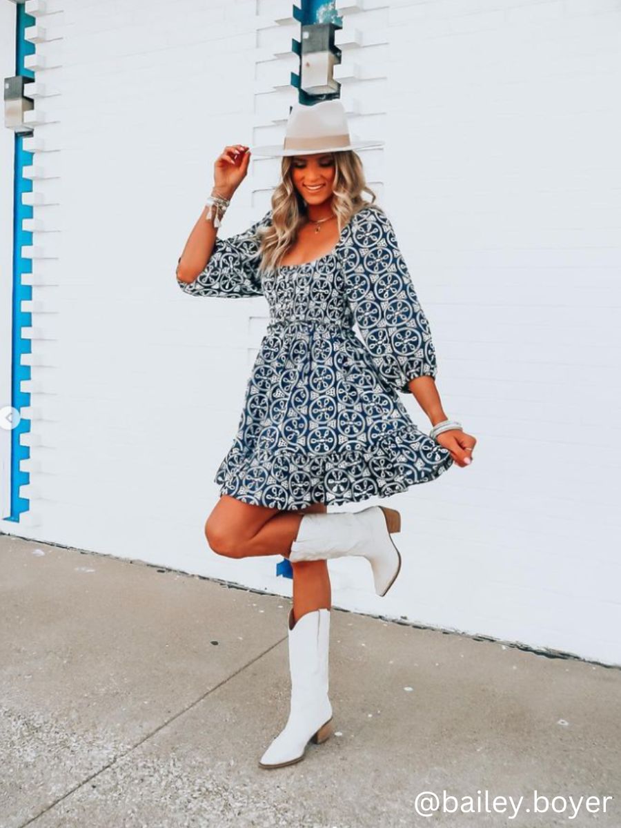 Women's Navy Eyelet Dress