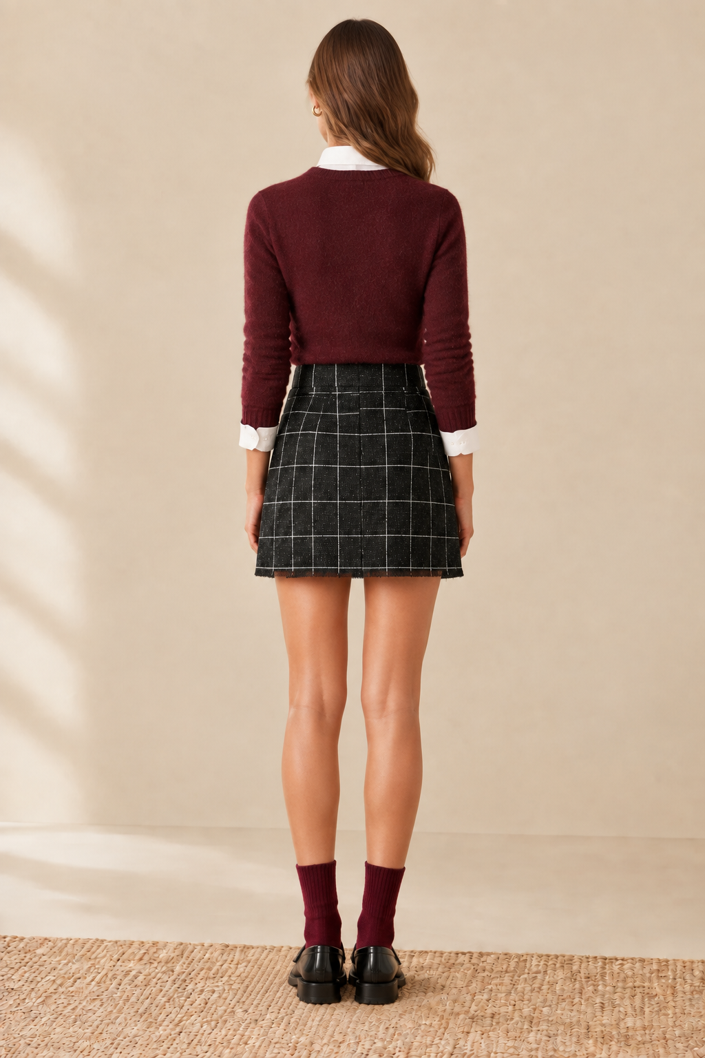 Women’s Frayed Edge Tweed Skirt