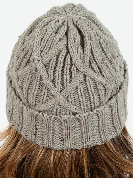 Women’s Cross Cable Knit Beanie