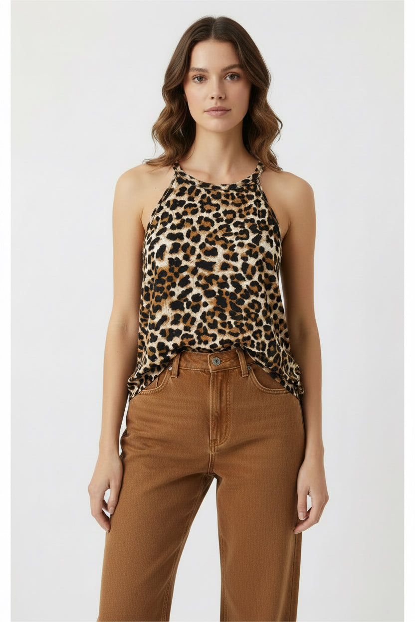 Women’s Knit Leopard Tank Top