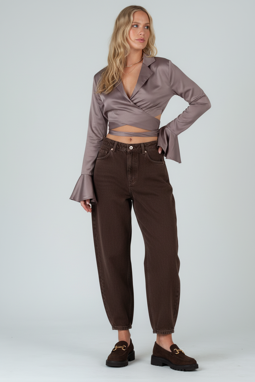 Women’s Satin Wrap Blouse