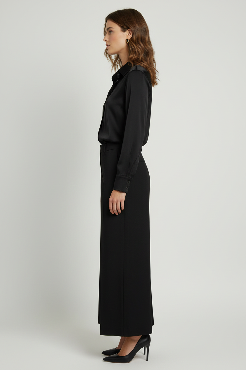 Women’s Satin Button Up Shirt
