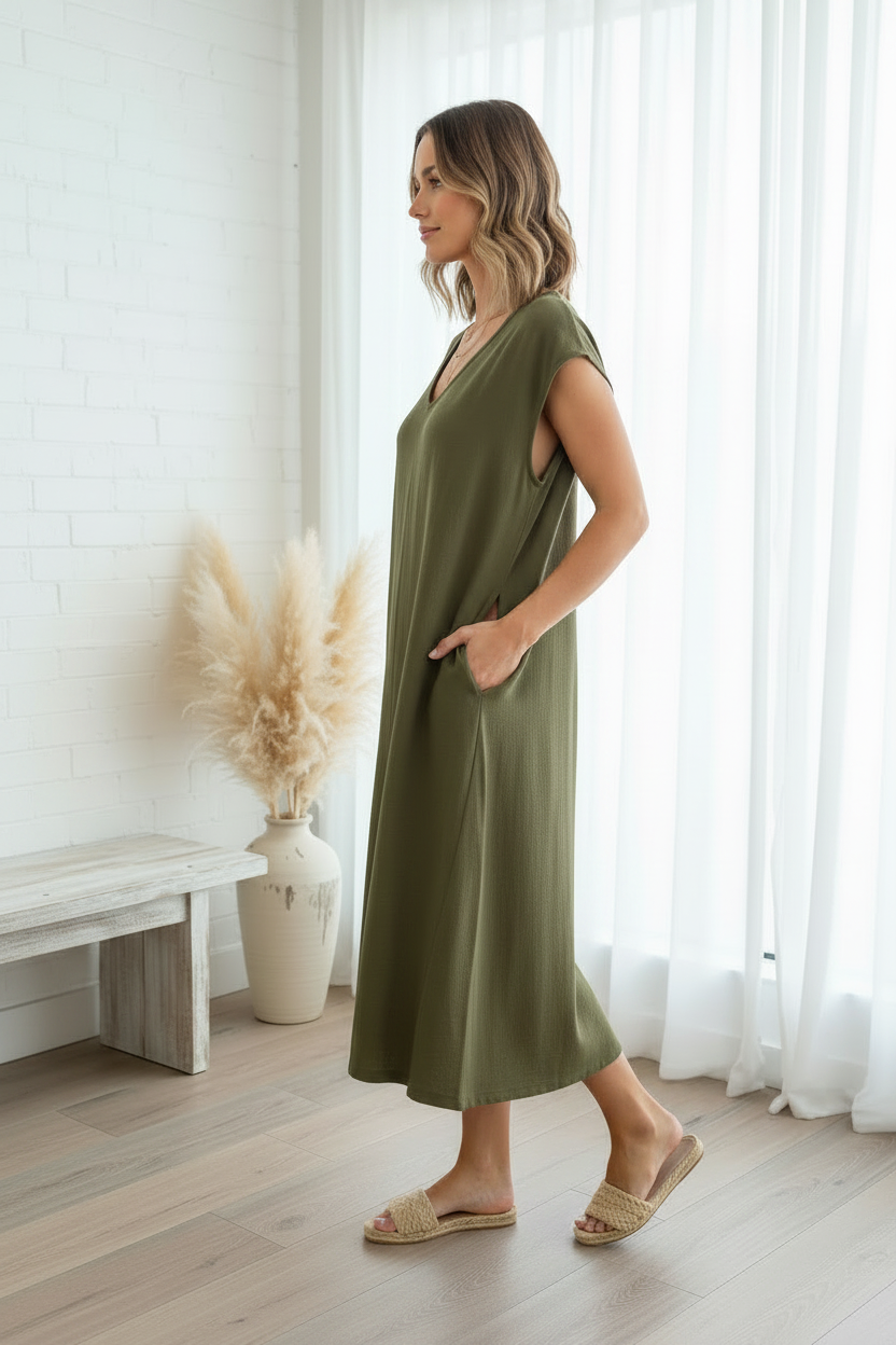 Women’s Linen Barrel Dress