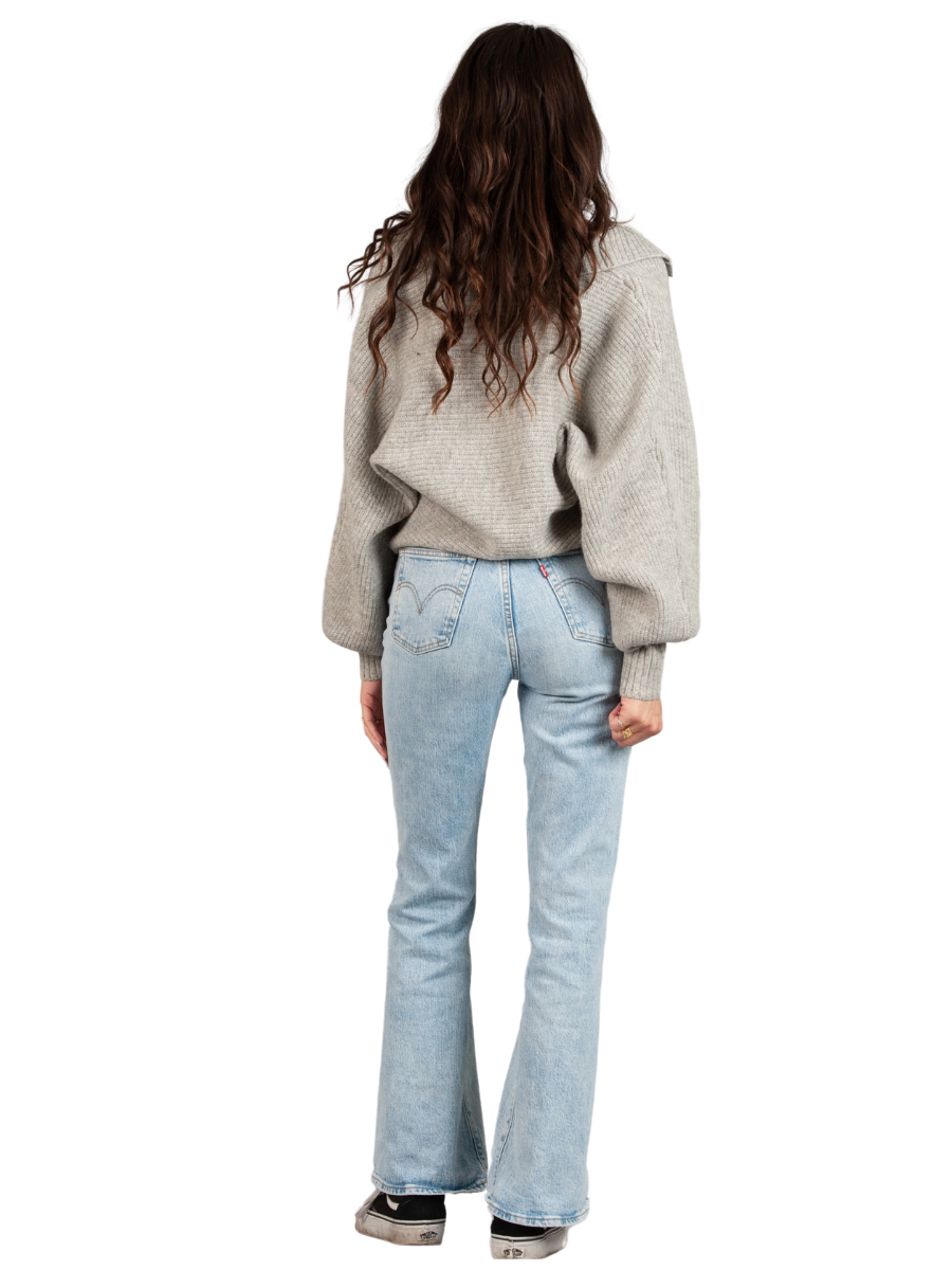 Women’s Henley Collar Ribbed Sweater