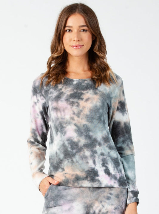Women’s Tie Dye Raglan Long Sleeve Top