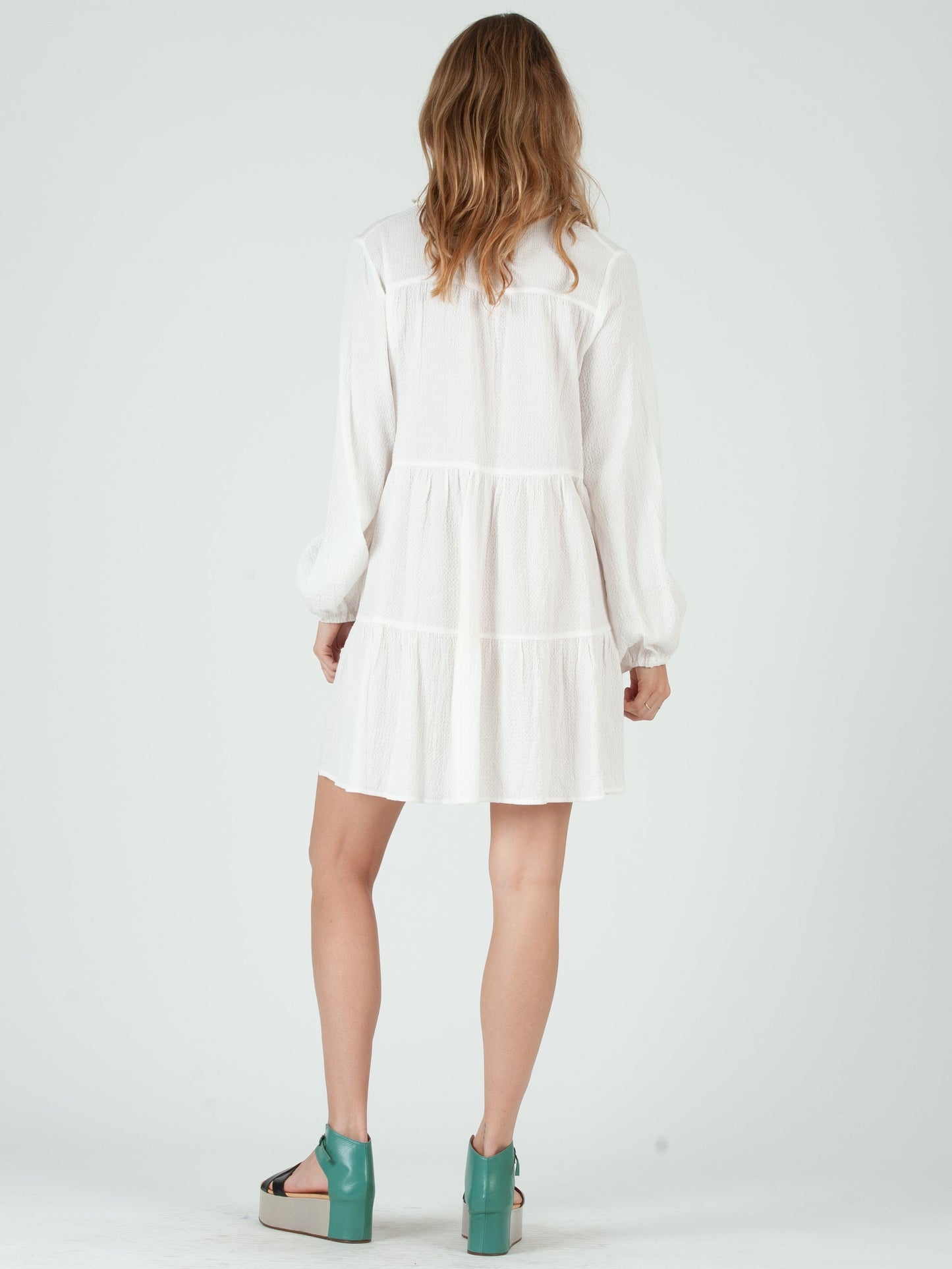 Women’s Cotton Tiered Shirt Dress