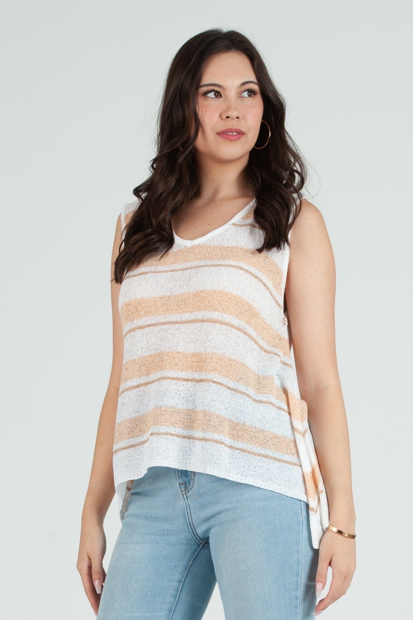 Women’s light Knot Striped Tank Top