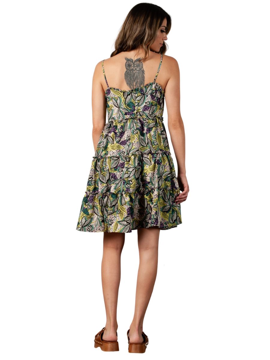 Women’s Leaf Print Babydoll Dress