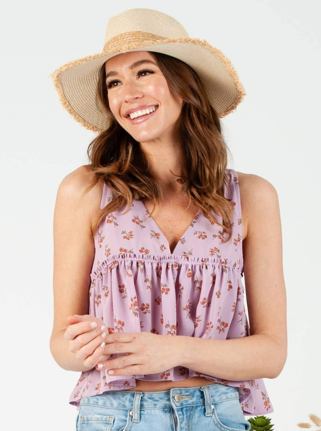 Women’s Ditzy Floral BabyDoll Tank Top