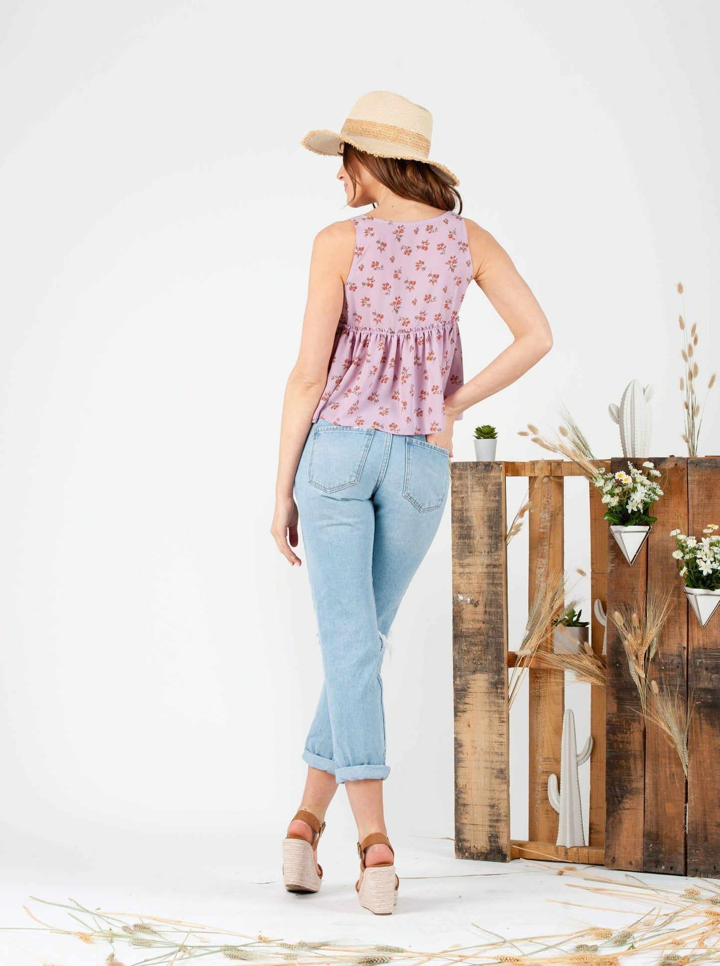 Women’s Ditzy Floral BabyDoll Tank Top